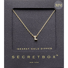 -L- Secret Box _ 14K Gold Dipped Monogram Pendant Necklace